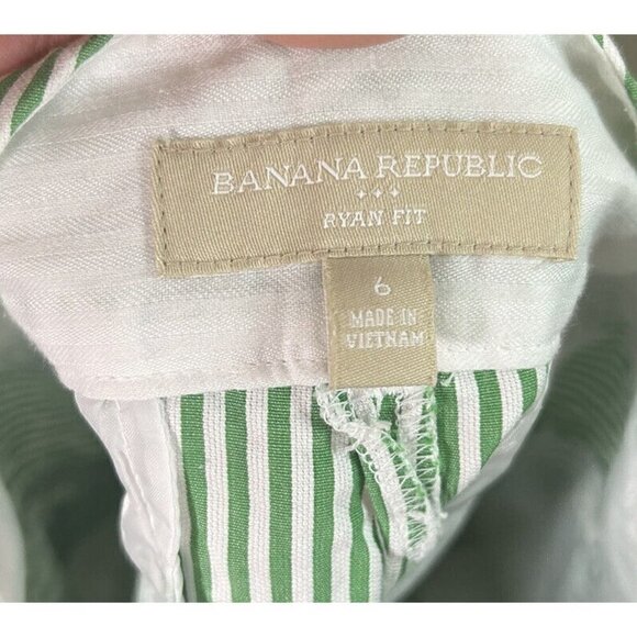Banana Republic Womens Shorts Mid Rise white green Ryan Fit Chino Pocket… - Picture 9 of 10
